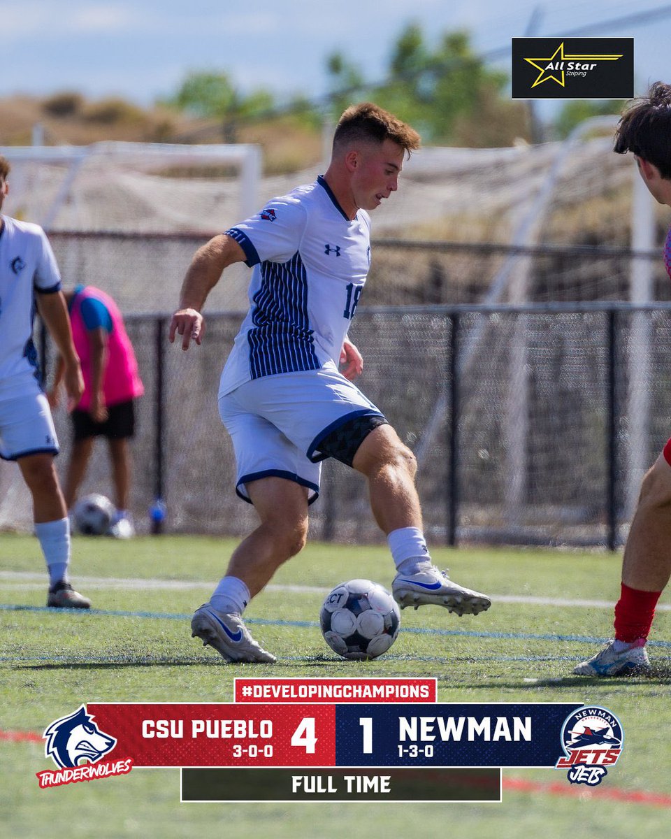 csupmsoccer's tweet photo. 🚨 PACK WIN!!

@csupmsoccer ground the Jets from Newman 4-1 👏

Nick Cenek scores twice along with goals from Pedro Martinez Castro and Juan Pablo Orozco Soto‼️

#DevelopingChampions #ThePackWay https://t.co/hnTiSw5Wa7