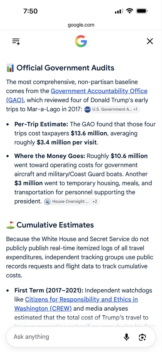 jadamgg2's tweet photo. @BoLoudon Just Marlago alone. Not counting playing golf all the time. You are not very bright nor are most of the people following you. WTF is 400k to this and it was just 4 trips. He’s there all the time. Playing golf costs millions. https://t.co/743aTjZELg