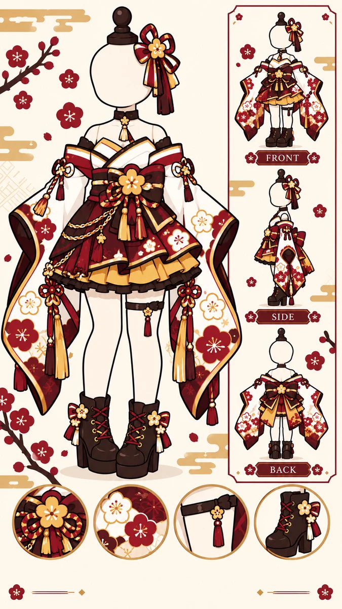 Ebi様order お着物に似合わせデザイン♡ よもぎ@AIイラスト😆 on X: 