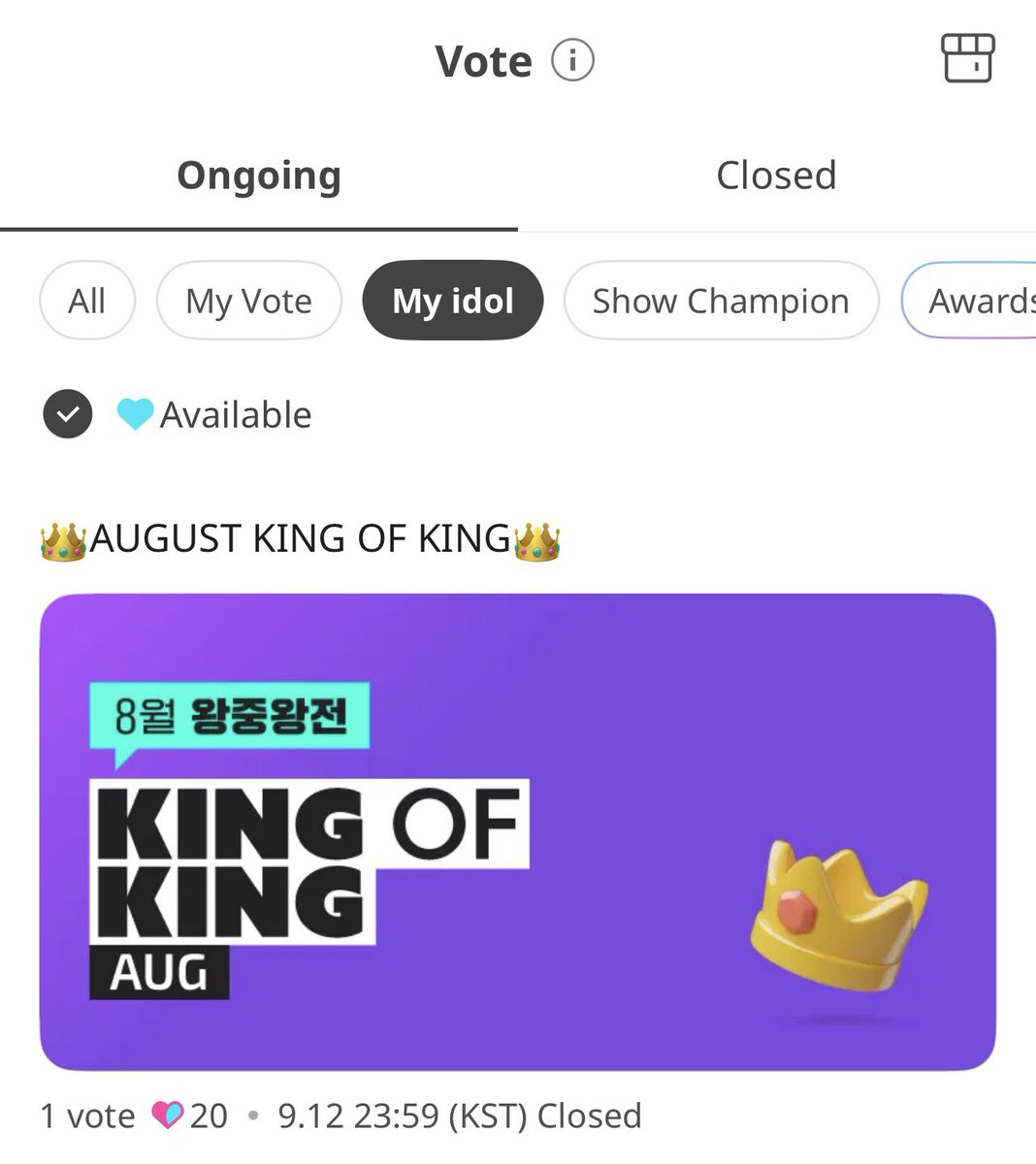 encodevt's tweet photo. [IDOLCHAMP] — AUGUST KING OF KING POLL

ENGENEs! ENHYPEN is nominated alongside other August vote winners.

If you still have remaining Chamsims, Ruby Chamsims that are about to expire, or are still collecting Time Chamsims, you may drop them here!

🗳️ 1 vote = 20 🩷🩵
🗓️ September 12, 23:59 KST
🔗: https://t.co/hU17vgCjSk 
🎁 Reward for the winner
- Gwanghwamun Station Digital Poster AD (15 days)

 @ENHYPEN_members @ENHYPEN #ENHYPEN #엔하이픈  #エンハイプン #THE_SIN_BLISS