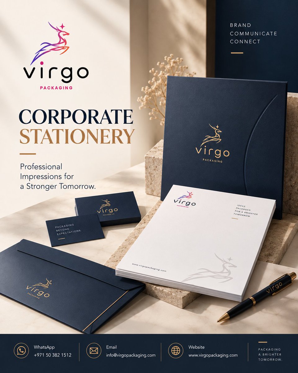 virgopackaging's tweet photo. Your brand should look consistent wherever it appears.

Custom Corporate Stationery including folders, letterheads, business cards and envelopes helps create a polished, professional business identity.

https://t.co/YCDgtnjxGI
+971 50 382 1512
#CorporateStationery #BrandingUAE https://t.co/9fsLtS8WNf