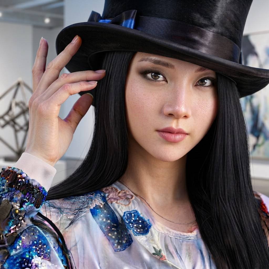 BlueGeneratio15's tweet photo. マジシャン
#AIアート #ポートレート #ハットコーデ #黒髪美人 #サイバーパンク https://t.co/TTTbZDbYTs