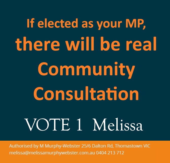 MMurphyWebster's tweet photo. If elected as your MP, there will be real community consultation.
I WOULD LOVE TO HEAR WHAT IS IMPORTANT TO YOU
#bundooraelectorate #vicpol #stateelection2026 #costofgovernment #communityfirst #ausvotes, #auspol #springst #respectyourprivacy #communityconsultation #listentous https://t.co/CjIh1e2Hdc