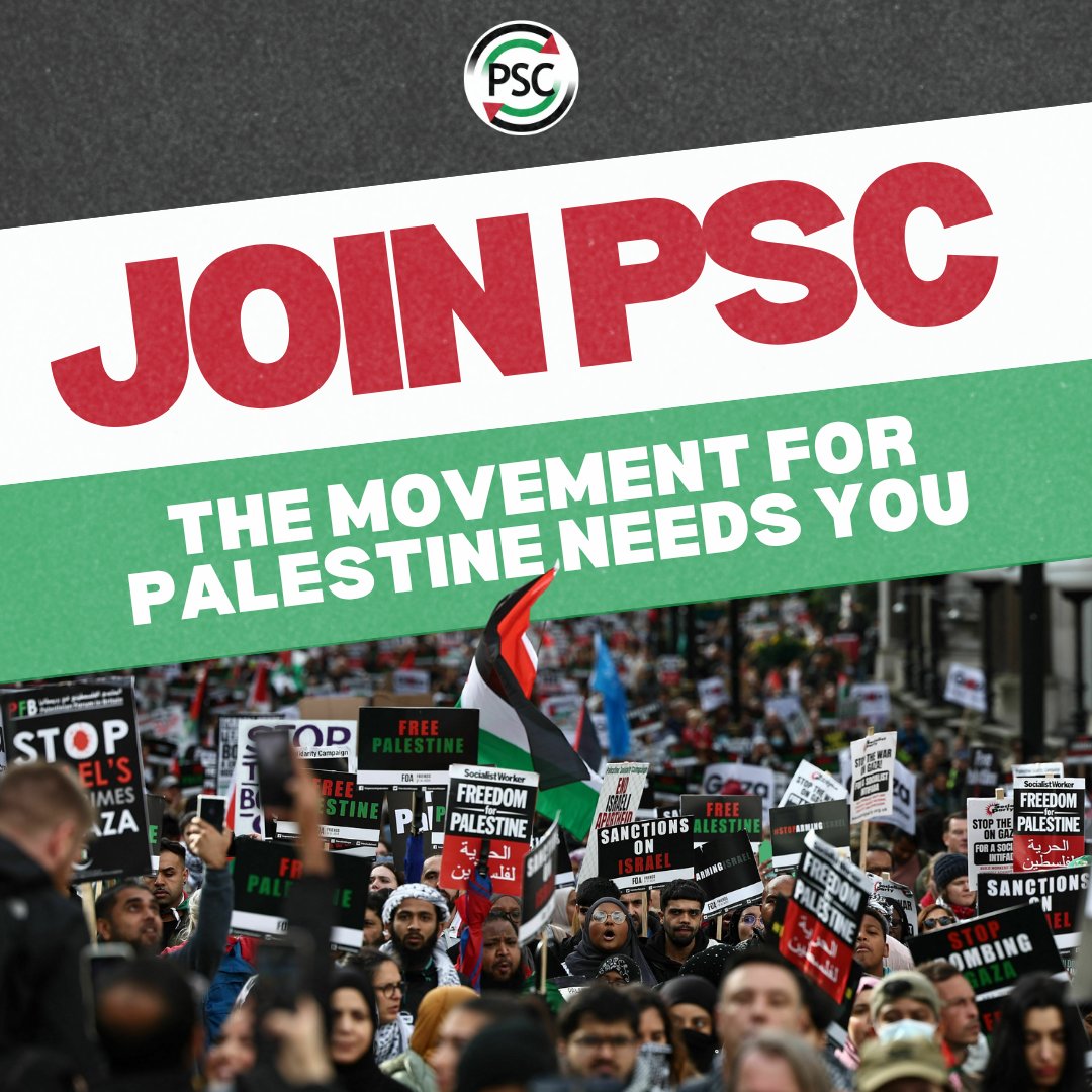 PSCupdates's tweet photo. 🚨 JOIN PSC - The movement for Palestine needs you

Israel is committing a genocide in Gaza – we’ve built the biggest protest movement in the UK in response. Join the Palestine Solidarity Campaign as a member today to be a vital part of it.  

Join PSC: https://t.co/SD1q2hxVDg https://t.co/UbSV20mWAA