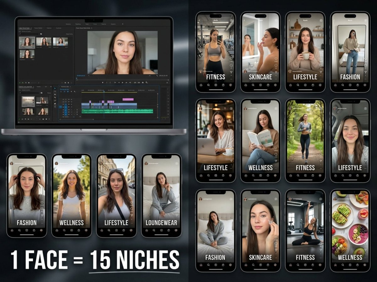 LuxProgram's tweet photo. 1 face ≠ 1 account. not anymore.

I took one AI-generated "influencer" and put her on 15 accounts, in 15 different niches.

fitness girl in one feed, skincare in another, "day in my life" in a third — same face, zero video reused.

people commented "she's literally me" on 4 different accounts. nobody noticed it's the same person.

this isn't UGC anymore, it's one identity running as a distribution network.

set it up once on SlideYourApp, warmed accounts do the rest.

step by step guide in comments 👇