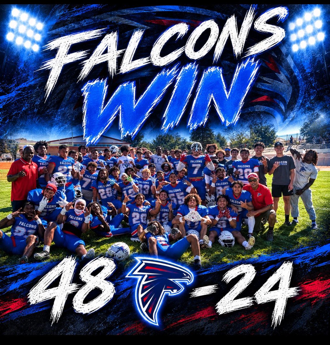 Coach_Berna's tweet photo. Great TEAM WIN today 💪🏈super proud of our group!! 
#WinTheDay #1and0 #CultureOverScheme #FalconFamily #FalconFootball https://t.co/2n49erIJF2