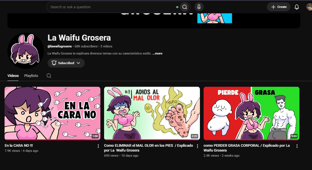 MoralesPep5868's tweet photo. Following up on planning a video criticizing Sujes, I found a channel that looks very similar in style and actually is from Sujes himself. The channel's sona is this girl; he even says in the channel tab on his main YouTube channel that this channel is his. #youtuber #sujes https://t.co/115nw6vARd