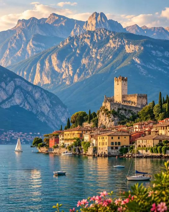 Jessica_106153P's tweet photo. Lake Garda is pure Italian beauty 🇮🇹✨ Crystal-clear waters, charming lakeside towns, and dramatic mountain views make every moment here feel like a dream 🌊🏔️ https://t.co/Dw7evqadZ9
