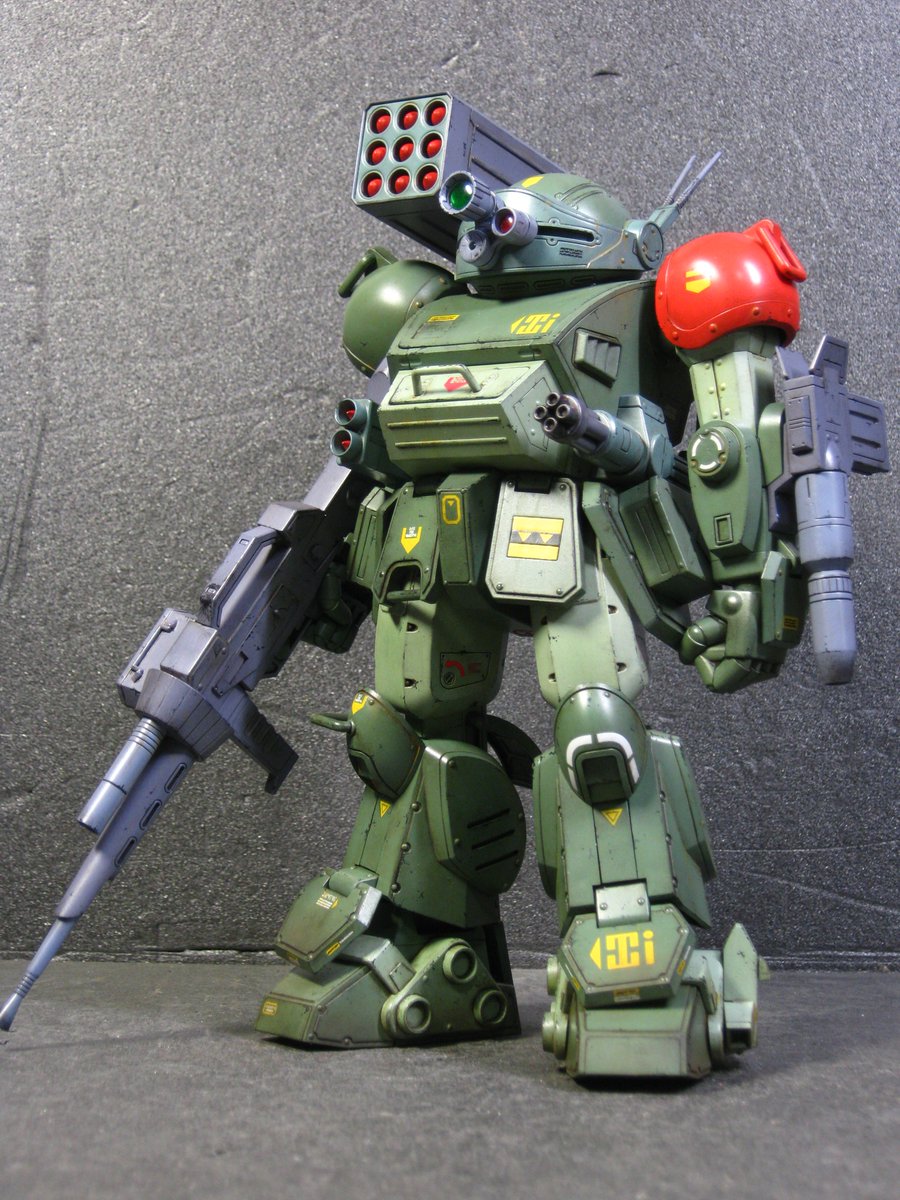 SolticM's tweet photo. ウェーブ 1/24 スコープドッグ レッドショルダーカスタム
スコープドッグの武装強化型。寄せ集めジャンクパーツで作られたという設定が、いかにもボトムズらしい世界観。
ウェーブの新金型1/24は同社製品の中ではモールド・部品精度とも良好で作りやすいキットです。 https://t.co/blWRZiY2sH