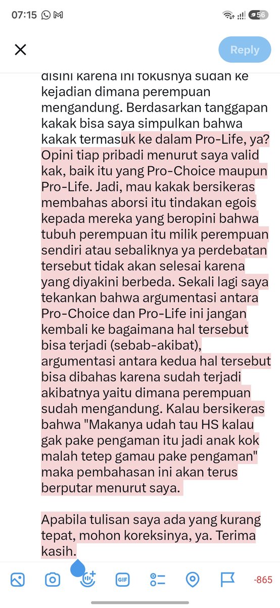 kuromielost's tweet photo. @flydutchz @haisegawa Sorry kak izin jump in. Sebenernya topic Pro-Choice sama Pro-Life ini emang sering jadi bahan diskusi. Sebab-akibat jangan dibahas dulu disini karena ini fokusnya sudah ke kejadian dimana perempuan mengandung. -c https://t.co/Tf0m1CPWlI