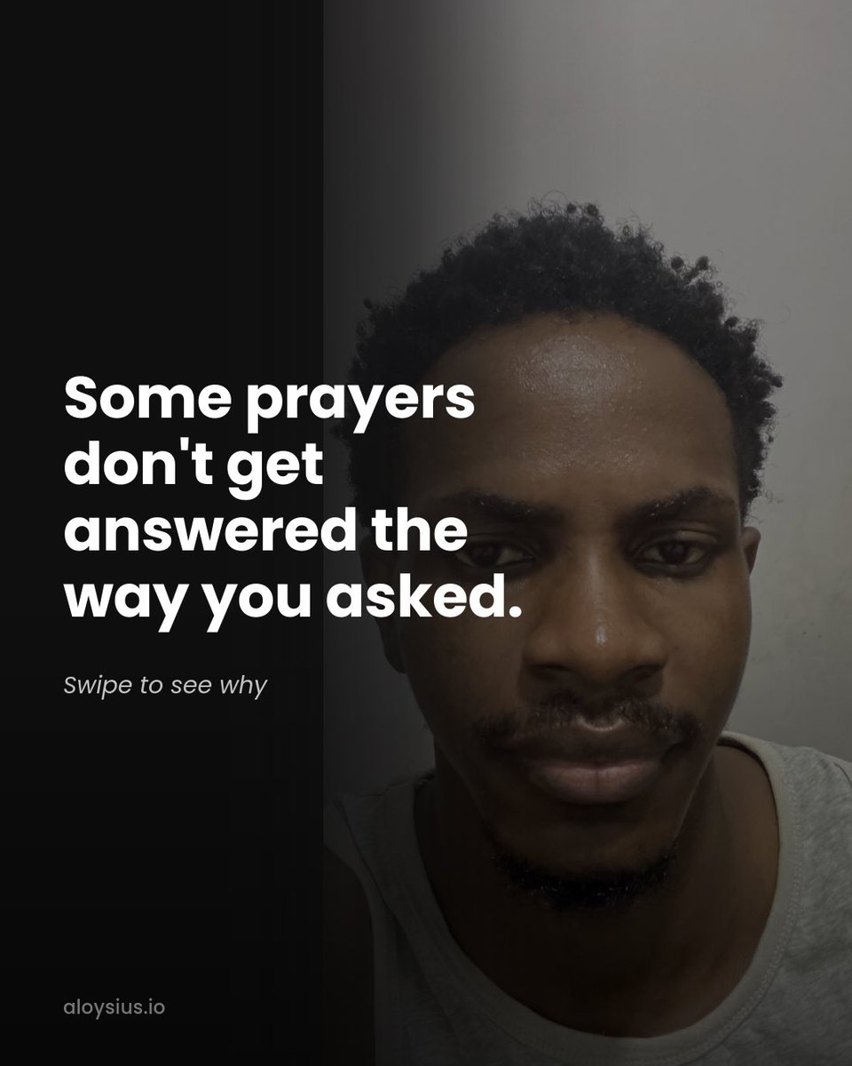 SamuelObyr's tweet photo. I get frustrated when my prayers didn’t get answered the way I asked.
Then I realized every “delay” was God protecting me from something I couldn’t see, and every “no” was Him saying “I have something better.”
So now, even when the day falls apart, I don’t panic. I kneel. https://t.co/zoVq0EZlTM