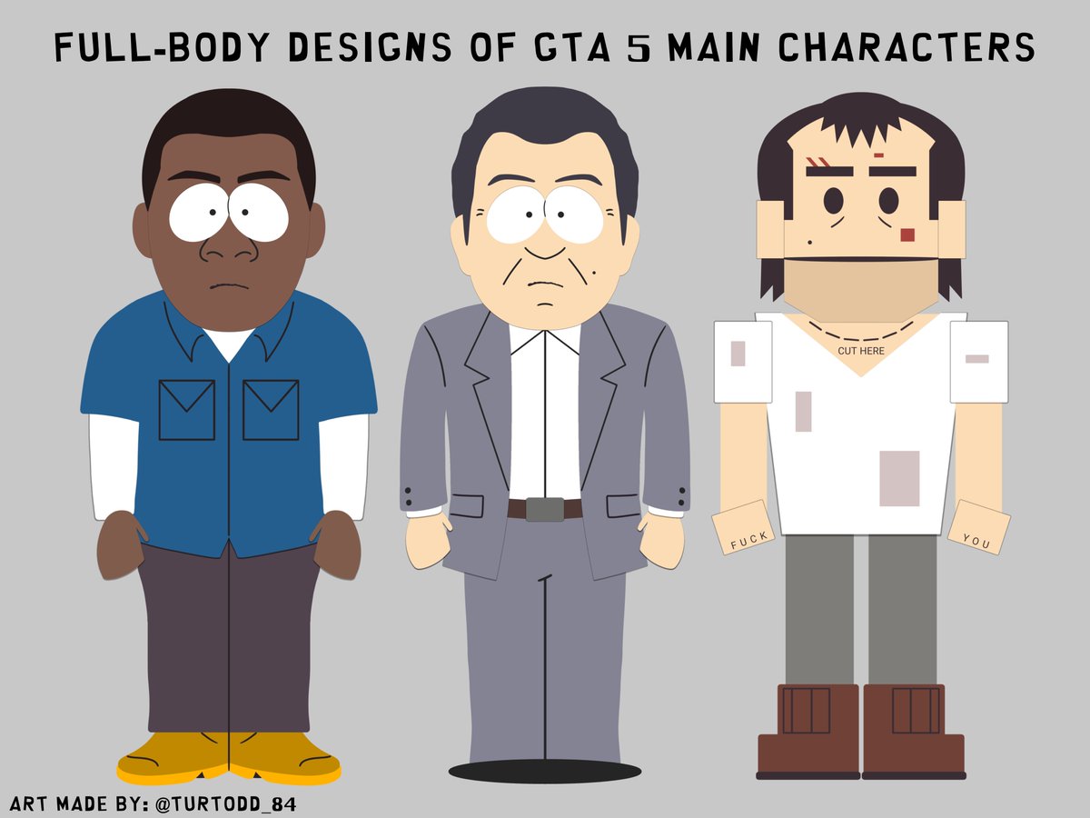 turtodd_84's tweet photo. Here are their full-body designs, I hope you like them 💚🩵🧡

#SouthParkArt #GTA5 #GrandTheftAuto5 https://t.co/AGviu229RC