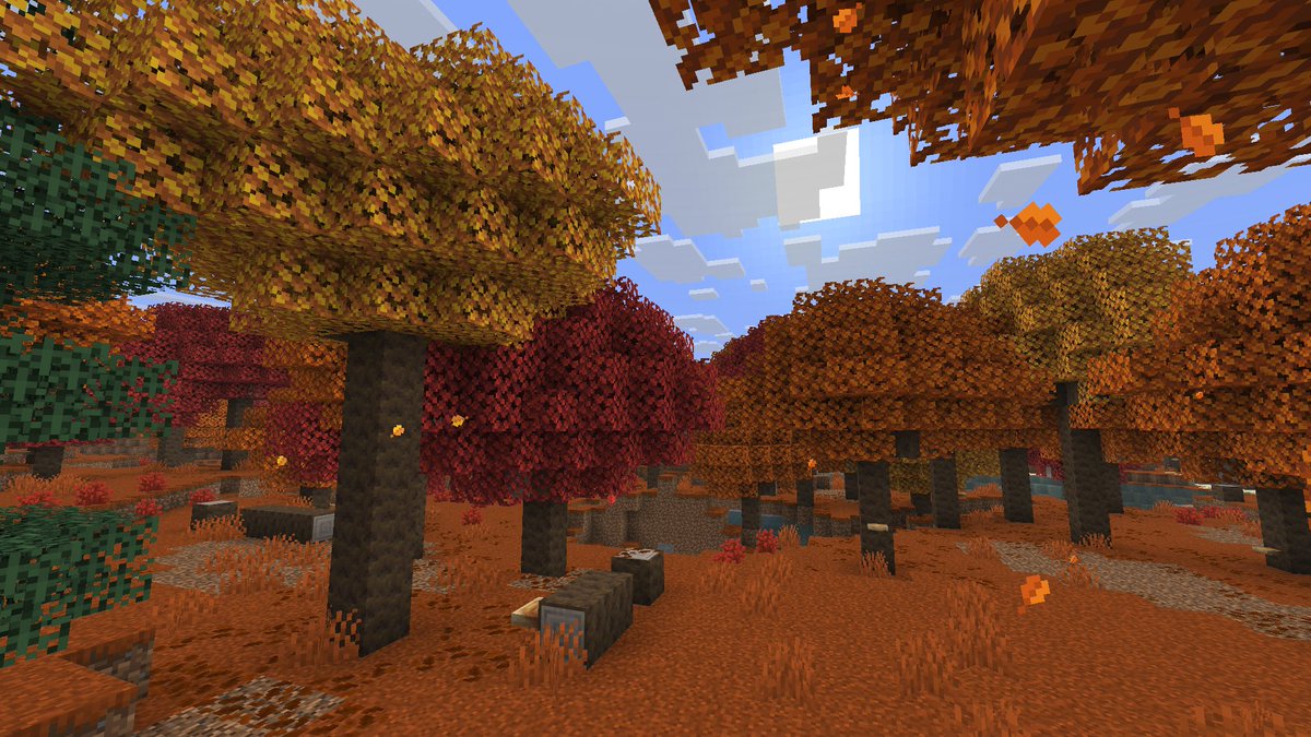 RavenTofu's tweet photo. マインクラフト、次回アップデートの名前が
「Wilderness Bound（ウィルダネス・バウンド）」
に決定しました。

まだらな森バイオームやポプラの木、廃キャンプ、クッション、羊毛の階段やハーフブロック、コンクリートの階段やハーフブロックなどが追加されます。 https://t.co/h61YxyvEw4