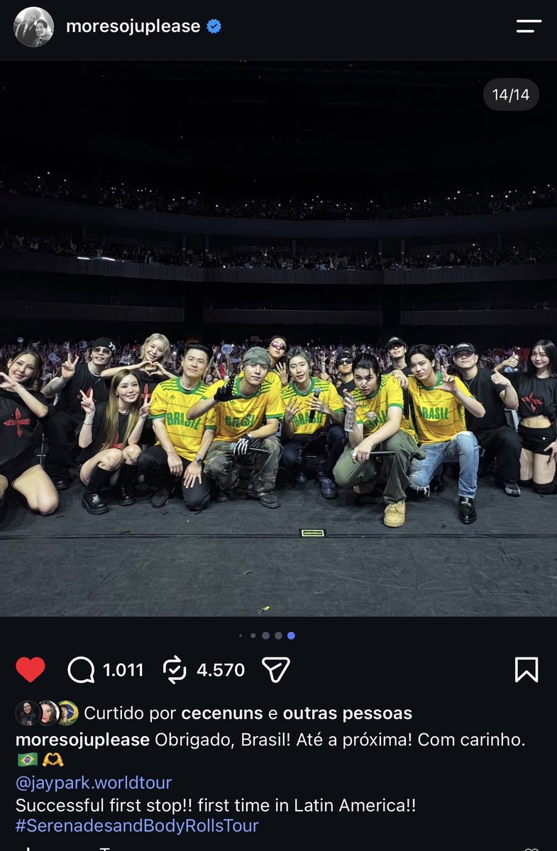 bbxflawless's tweet photo. jay park mesmo com jet lag e cansado da viagem abriu o instagram selecionou 14 QUATORZE fotos foi no tradutor escreveu uma mensagem copiou a mensagem em portugues colocou na legenda e postou SIMPLESMENTE ELE AMA A GENTE MUITOOOOOOOOOOOO ANO Q VEM ELE TA NO BRASIL DNV EU PROMETO https://t.co/zXkIAING2K