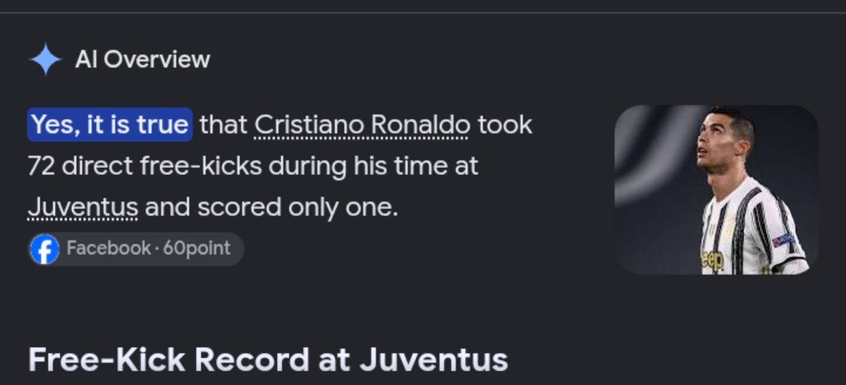ElForlan2006's tweet photo. 🚨Did you know Cristiano Ronaldo took 72 free-kicks for Juventus and scored just 1 https://t.co/R5QCoMVkkF