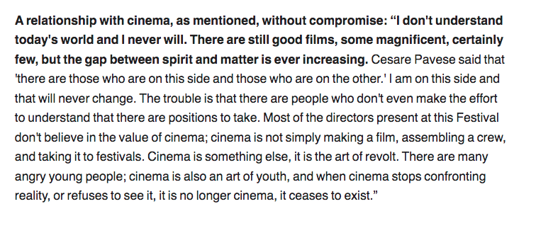 theMummyMa's tweet photo. Pedro Costa's speech today at Venice upon receiving the Bresson Prize https://t.co/Kig8OVEDZF