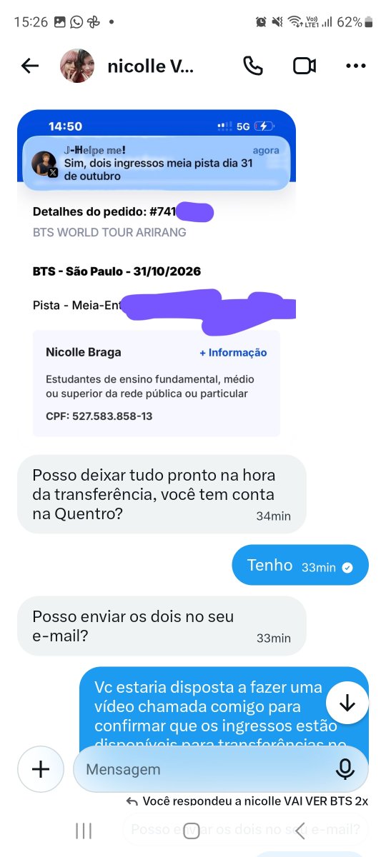 _LaisTiene's tweet photo. 🚨 ESSA SAFADA AINDA CONTINUA TENTANDO DAR O GOLPE 🚨

*TOMEM CUIDADO E DENUNCIEM*
Me chama que exponho tudo!!

TEGS: compro, ingressos, ingresso, alguém  vendendo, show em São Paulo, WORLD TOUR ARIRANG, Brasil SP https://t.co/vj07m8krwp