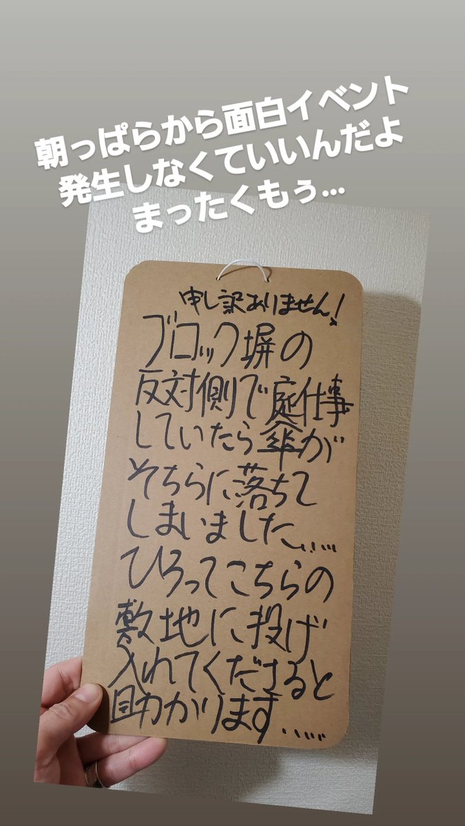 sissyryuka_2nd's tweet photo. たぶん実ることのない🍅に簡易ビニ.ール.ハ.ウ.ス設置してるときに…ちょーど壁と塀の間に☂️置けたからラッキーと思ってたのにこのザマです😇ｗ https://t.co/g1v0d8prWS