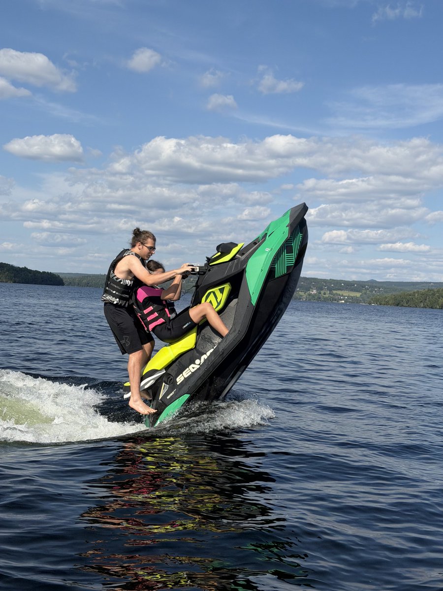 EnzosDad's tweet photo. Watching Enzo teach his Sister how to make a Jet Ski Stand up and Dance never gets old ! Memories from the Summer of 2026 in the Mountains of Western Maine ! #Rangeley https://t.co/U3YYMl7HWk