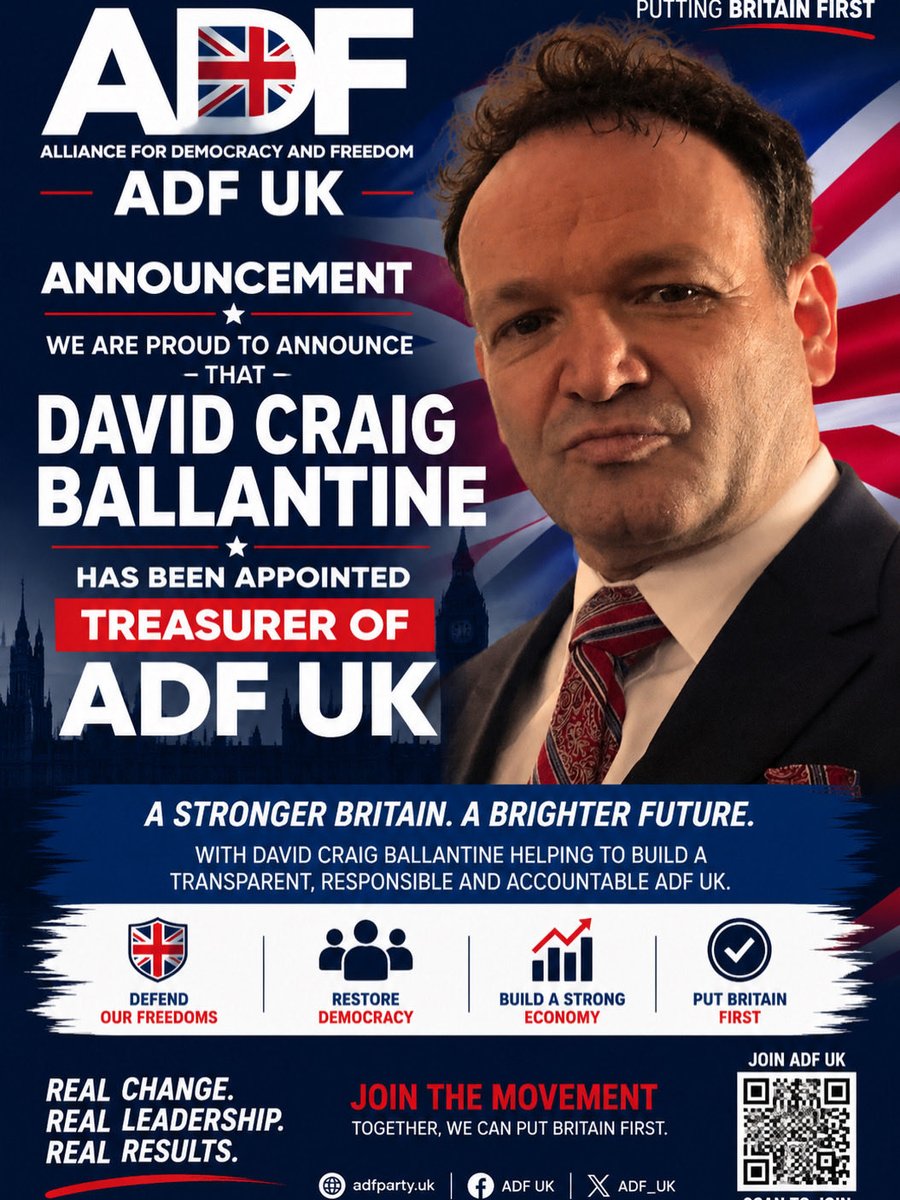 GuerillaTVChan's tweet photo. ADF ANNOUNCEMENT DAVID CRAIG BALLANTINE THE UK TREASURER OF ADF UK https://t.co/N22ERD1ZY5