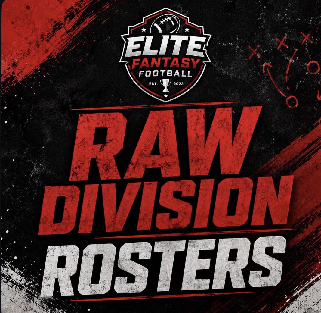 ElitefantasyEFF's tweet photo. Fantasy Football Rosters Finalized
Rosters from the RAW division https://t.co/DyKajXSgCn