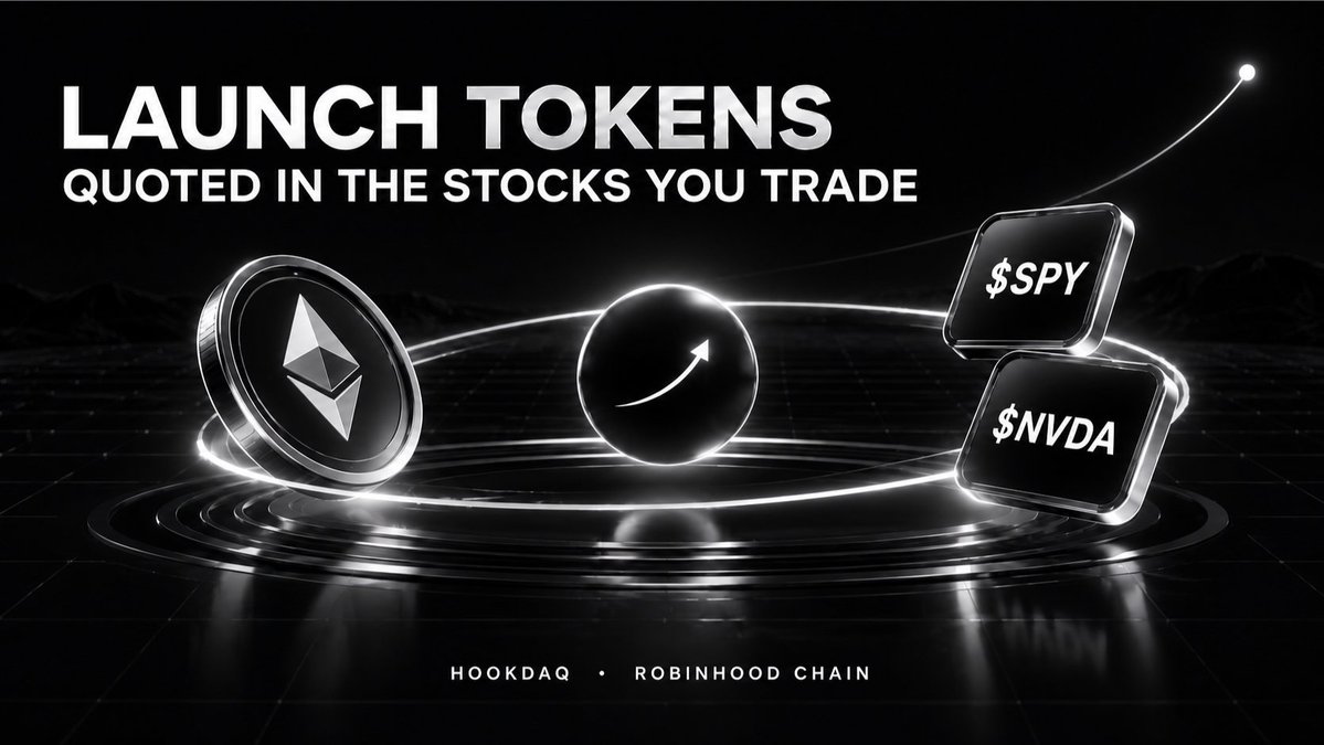 Hookdaq's tweet photo. Hookdaq lets you launch a token quoted in ETH or the tokenized stocks people already trade onchain.

Choose the quote asset that fits your community and give your token a market from day one.

No seed round. No hidden games after launch.

Your community trades. You earn in the quote asset you chose.

Launch in ETH, earn ETH. Launch against $SPY or $NVDA, earn in that asset.

$SPY, $NVDA, ETH and more.

Your token. Your community. Your choice of quote asset.

https://t.co/i3qkxAOLst
