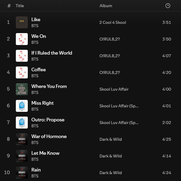 bangpdsgirl's tweet photo. the list of songs that haven't been played yet.... https://t.co/davFbyy8O9