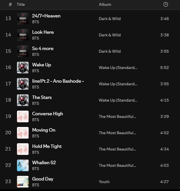 bangpdsgirl's tweet photo. the list of songs that haven't been played yet.... https://t.co/davFbyy8O9