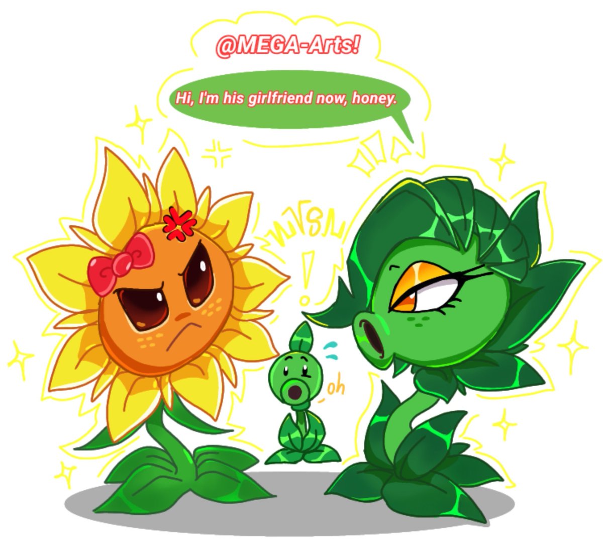 MegaYesfanart's tweet photo. • She wants her ex-boyfriend back! 
🌻🌱🫛✨!! 
#PvzH #Pvz2 #Pvz #Fanart https://t.co/F8R8WDk2dS