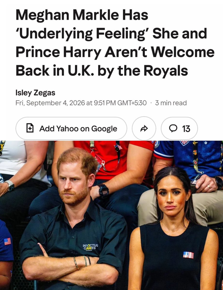 XOQueenEsther's tweet photo. Wow, what a stunning revelation. Meghan Markle has an “underlying feeling” that she and Harry aren’t welcome back in the UK.

You don’t say. 🤭

Almost as if burning the house down and then strolling back expecting a family reunion was going to work.

Well… welcome to the consequences of your own choices.

Sis, you got the welcome you wrote. 💅🏻