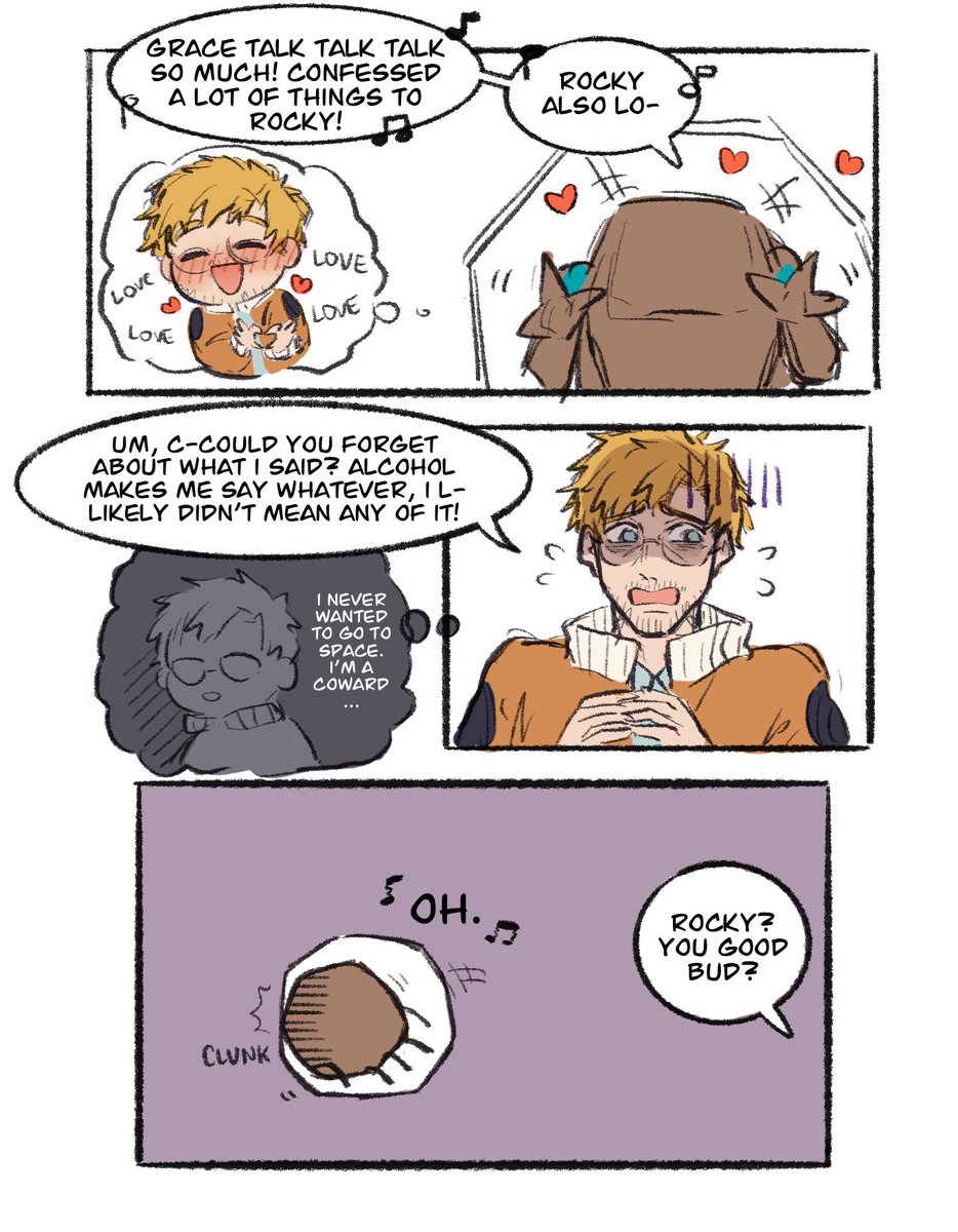 micchiart's tweet photo. vodka nights and accidental confessions 

oh my god i miss drawing so bad akjsksjd so here have some miscommunication #projecthailmary #phm #gracerocky #savestars https://t.co/yYZHRAGW41