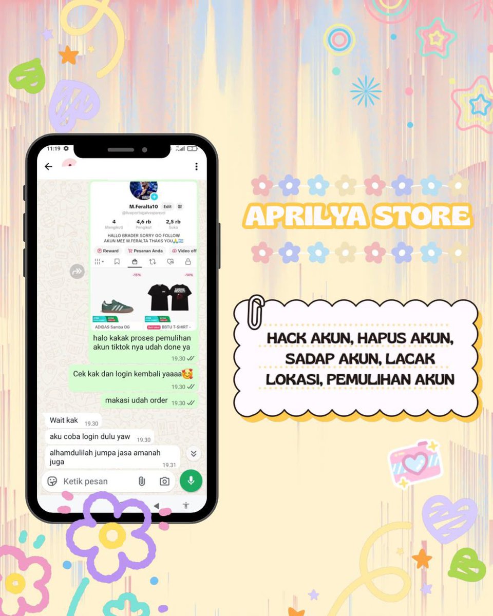 espresao's tweet photo. JASA PEMULIHAN AKUN/DELETE AKUN, BERGARANSI RESMI GUYSS

KENDALA :#zonajajan
🧸PULIHKAN CHT WA LAMA
🧸JASA SADAP WA/IG
🧸LUPA PASWORD &amp; LUPA DATA2
🧸JASA HAPUS AKUN ALL SOSMED
🧸JASA PULIHKAN AKUN ALL GAME
GOGGLE ,GMAIL,INSTAGRAM,TWITER, FB,TIKTOK,DLL #zonauang

Fast WA di BIO‼️ https://t.co/ZSuhIBng4j