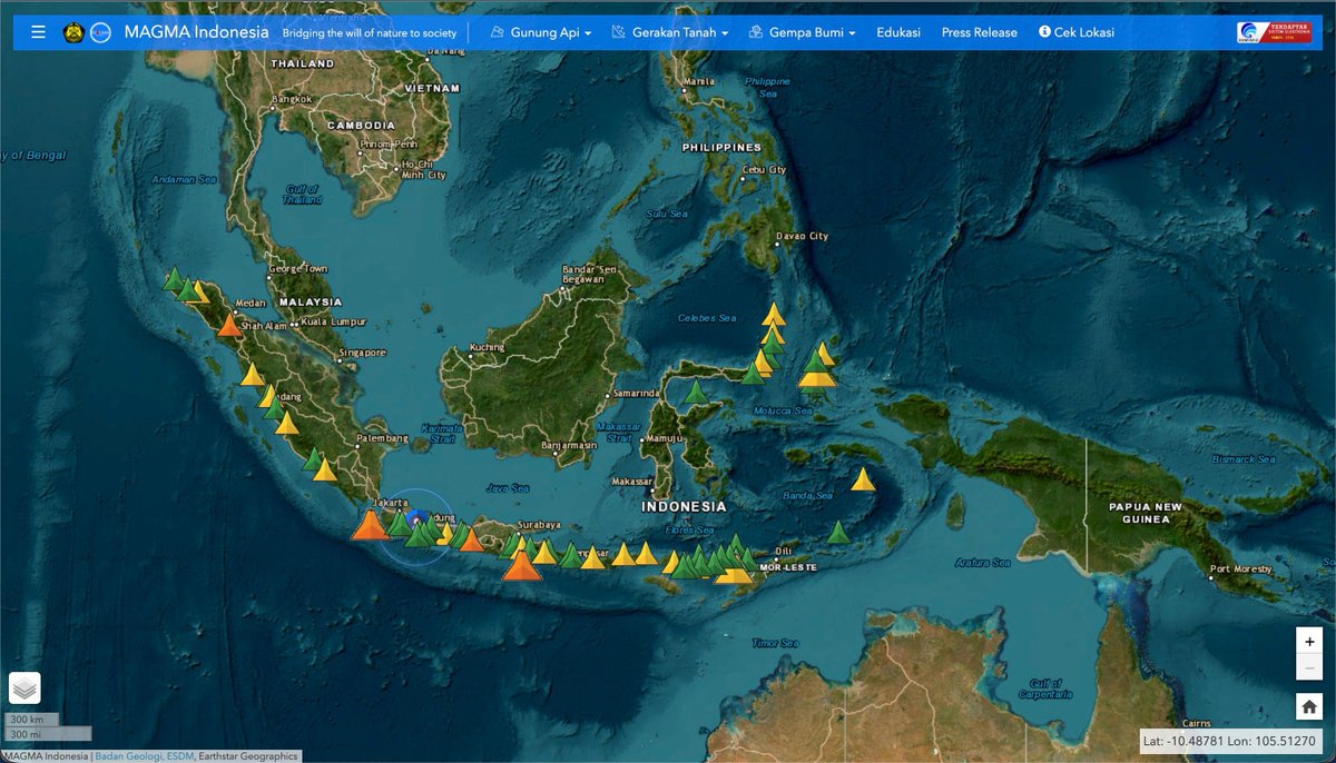 badangeologi_'s tweet photo. @mbahbir Sobat Geologi, jangan panik ya. 👋

Animasi pada beberapa gunungapi di MAGMA Indonesia bukan berarti gunung tersebut sedang erupsi.

Status aktivitas ditentukan berdasarkan pemantauan dan analisis Badan Geologi. Cek informasi resmi di:

👉 https://t.co/C3A4lyilpA https://t.co/s2WDKQ2h7m