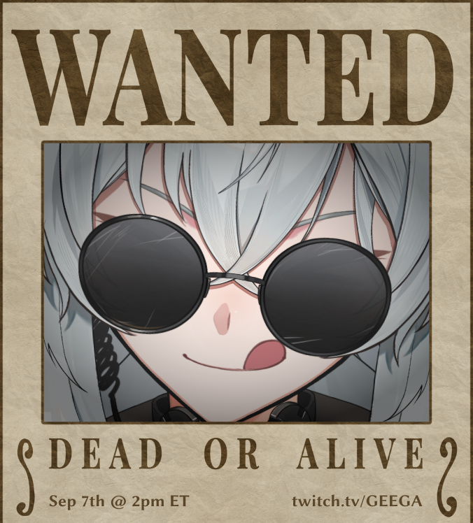 GeneralGEEGA's tweet photo. I've committed a VTuber crime. 
I've made the decision to debut two outfits on the same day. Sorry.

Hear me attempt to rationalize this decision on 
Monday, September 7th, at 2pm ET.
