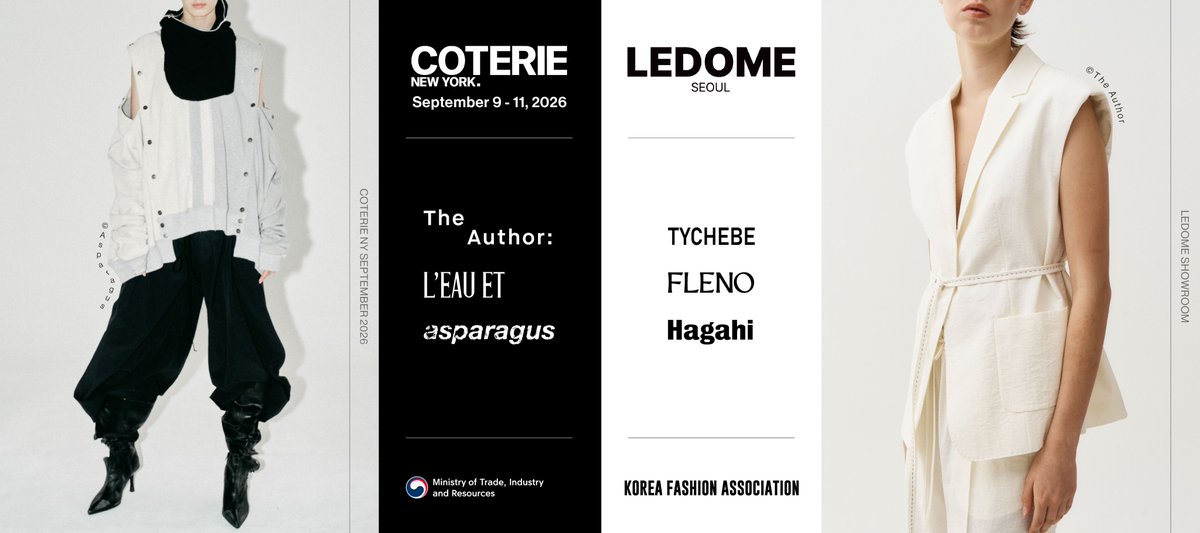 peoplegate2's tweet photo. 한국패션협회가 운영하는 '르돔'이 9월 9~11일 뉴욕에서 열리는 ‘COTERIE NEW YORK 2027 S/S’에 참가한다. [사진 제공 : 한국패션협회]
#한국패션협회 #르돔 #LEDOME #COTERIENEWYORK 

📌 한국패션협회 르돔, ‘뉴욕 코트리 2027 S/S’ 참가…K-패션 6개 브랜드 북미 수주 확대
https://t.co/FF572uF0yB https://t.co/S9InzpZcfD