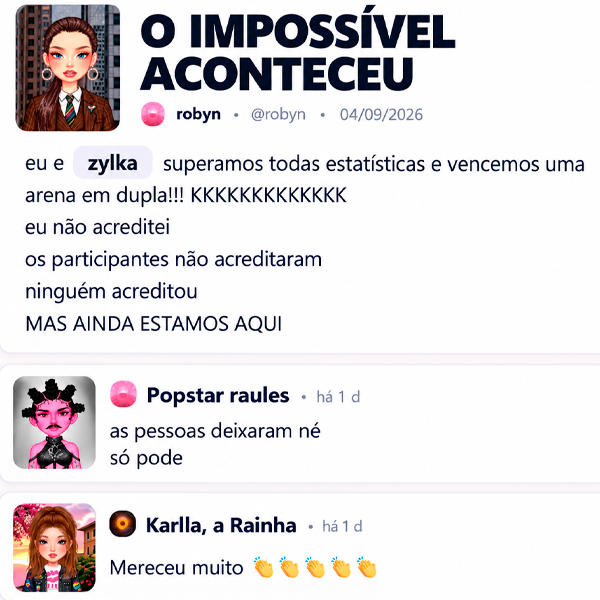 comunistabi's tweet photo. Pra quem não sabe: sou criador de um site que você monta sua boneca, compra looks, faz suas peças e vende para outros, joga minijogos, socializa e compete em reality shows! Tudo valendo pontos e moedas! Tem até bingo e album de figurinhas! 

RT PRA AJUDAR 🏳️‍🌈
link abaixo ou na bio https://t.co/G619Xh74aK