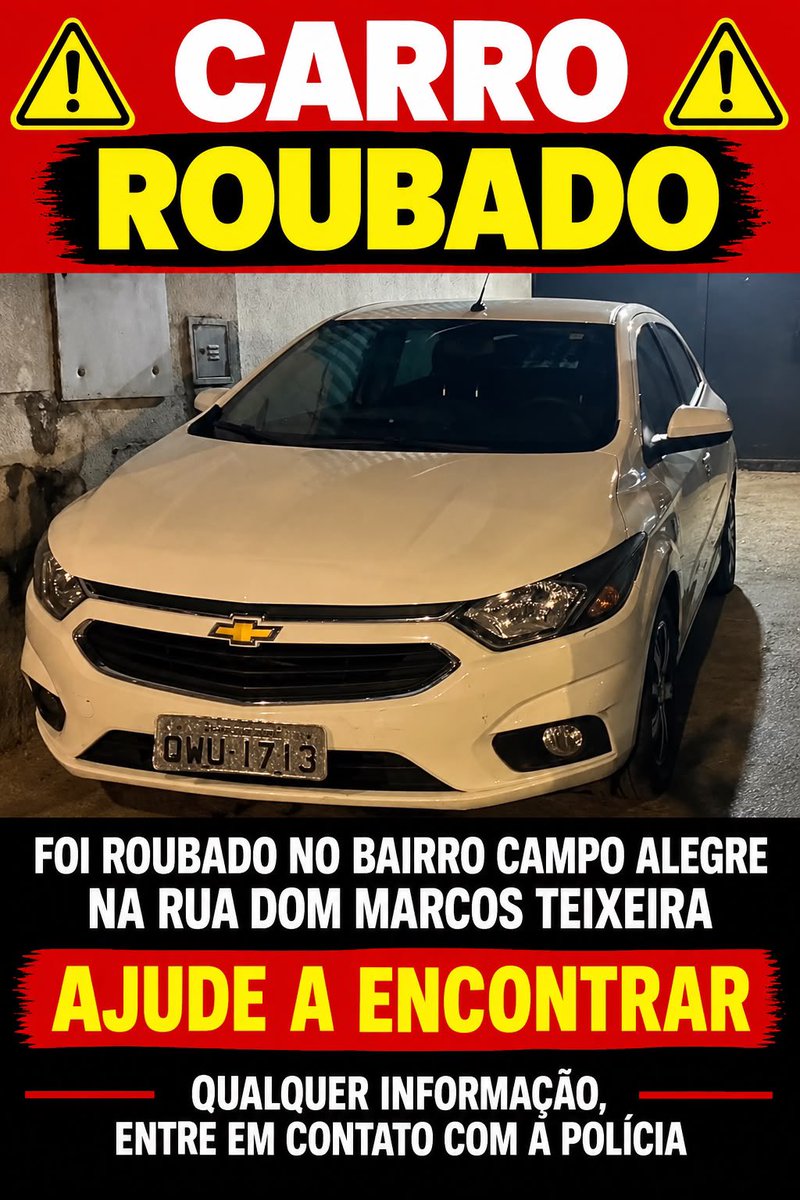 eldsmond's tweet photo. GALERA
ACABARAM DE ROUBAR MEU CARRO!
Bairro Campo Alegre-BH.
Ônix Branco - QWU-1713 
Divulguem por favor! https://t.co/wXXeDDV4UX