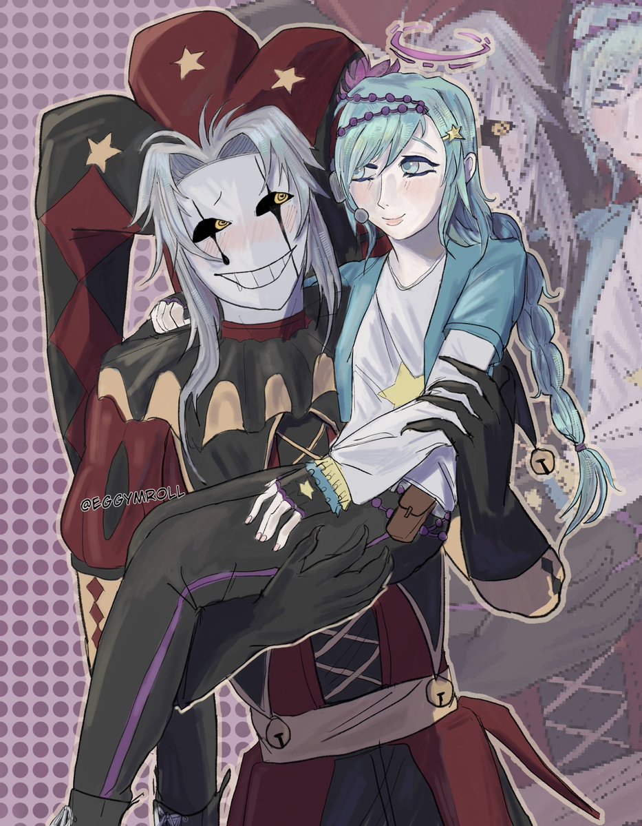 eggymroll's tweet photo. A different request from @/ Iyokovirtualprincess8 on Tumblr! 
For her mc + Pierrot! :D
#tfc #thefreakcircus #tfcpierrot #pierrot https://t.co/HhcPYGfVem