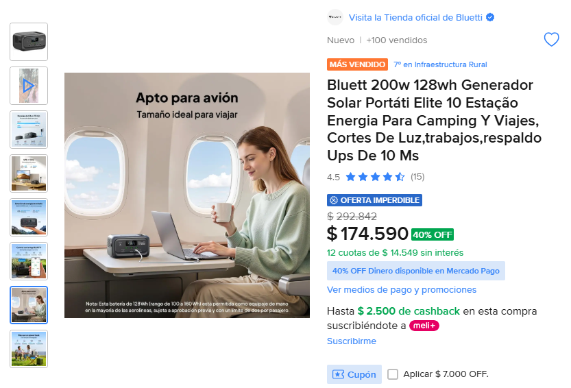 TodoCalefon1's tweet photo. ☀️⚡ Generador Solar Portáti Elite 10 Bluett 200w 128wh, Buscar ID de producto en Mercado Libre: 👉 ZHHFCD-REF3, ver más: 👉 https://t.co/dkkE1IC9h5 
#GeneradorSolar  #VamosLaU  Palavecino  Lamentablemente  Mariana Di Girolamo  Moreira  Tomate  Y Kast  Duma  #LosCruzados https://t.co/cFRWqEBfFv