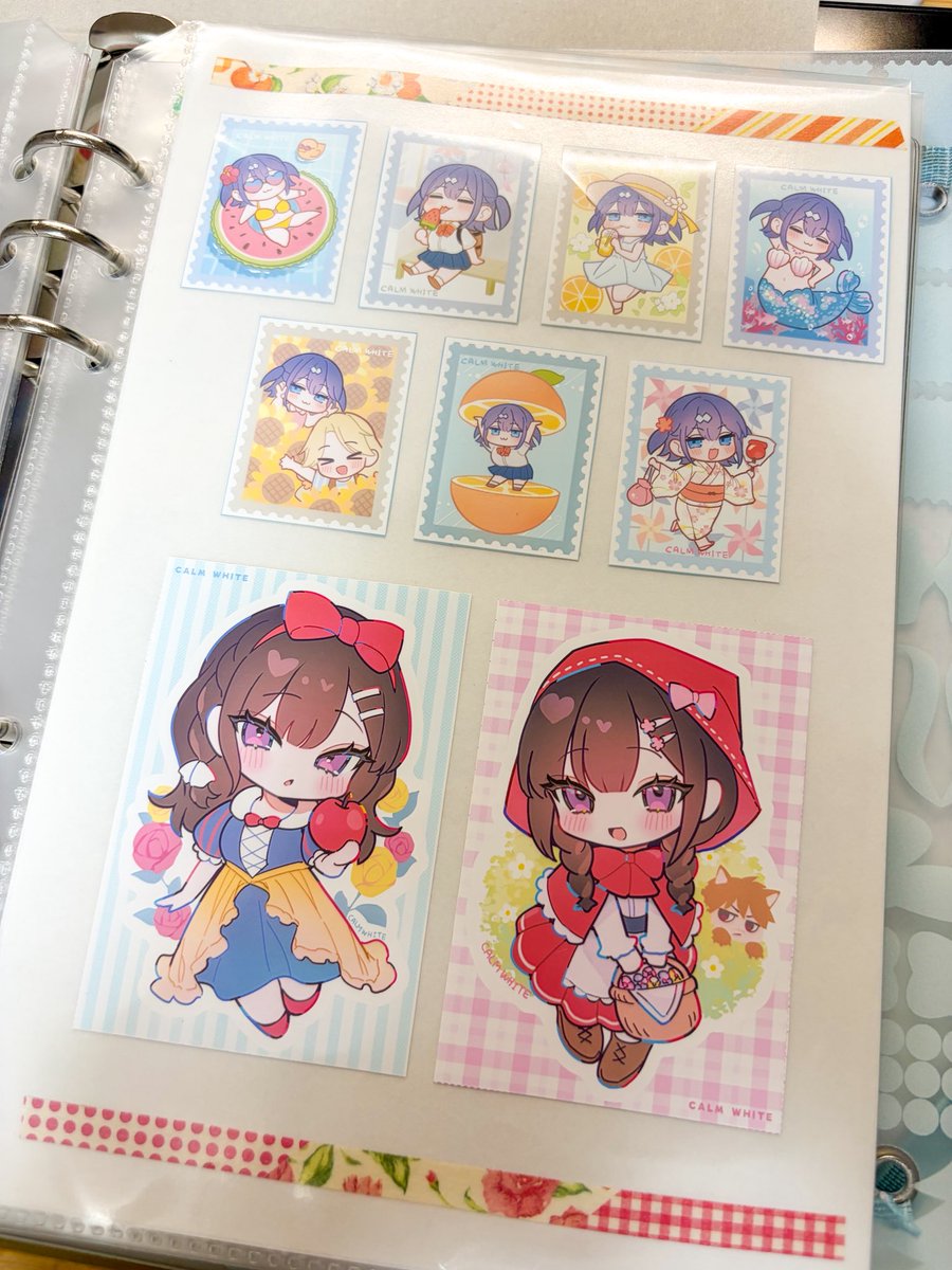 calm_mashiro's tweet photo. 自キャラのシールを可愛く保管したいが為にシール帳を作りました https://t.co/AdFwl6Zo7B