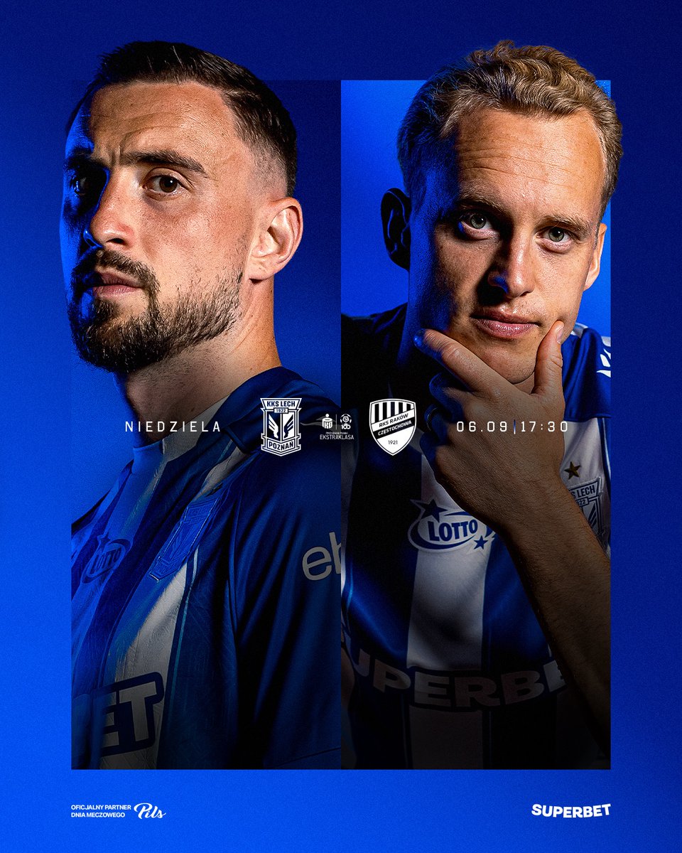 LechPoznan's tweet photo. Gramy ⚔️

🏆 PKO BP Ekstraklasa
🆚 Raków Częstochowa
🏟️ Enea Stadion
🕠 17:30
🎫 https://t.co/XoDZ3muECf https://t.co/v0K5DN5Pcz
