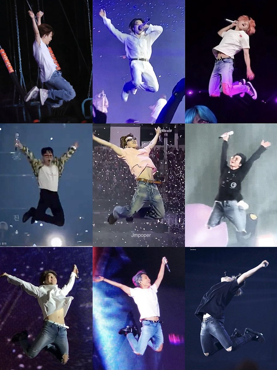 Jmpoper's tweet photo. Jimin’s happy jumps on stage ☆ https://t.co/2FiczRMUL4