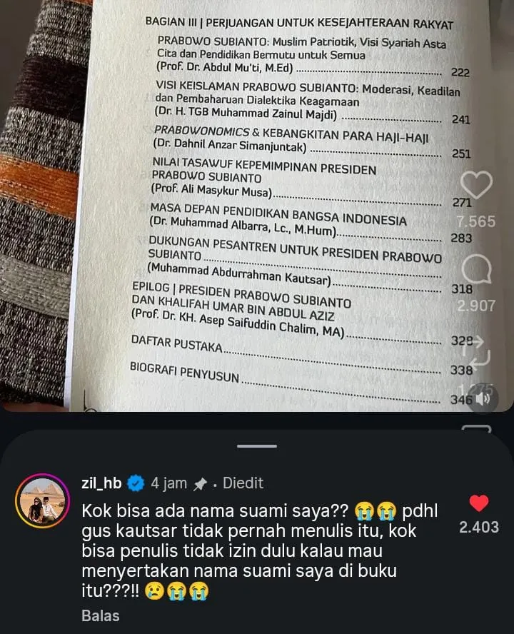 LambeSahamjja's tweet photo. istrinya Gus Kautsar speak up guys...
Dugaan pencatutan nama Gus Kautsar di buku Islam Ala Prabowo tanpa di ketahui https://t.co/t17SxA6dco
