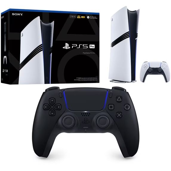 Wario64's tweet photo. PS5 Pro + DualSense Bundle in-stock at Walmart ($973.88 - current MSRP local delivery)

Midnight Black https://t.co/Bk66FhdQfa 
Grey Camouflage https://t.co/cXi7mlARKo 

DualSense Edge Black ($1,098) https://t.co/nIT6WsvqmI #ad

PS5 Pro consoles selling out at retailers https://t.co/KuFQnK7suf