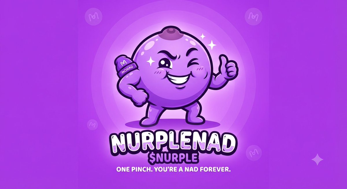 NurpleNad's tweet photo. Born when a degen got parallel-executed too hard.

Now it lives rent-free on every timeline.

Nurplenad ($NURPLE)
The purple nurple of Monad.

Pinch it: https://t.co/q4nRqhZAVf
https://t.co/Mcv2njVtAk

CA: 0x50f8f15A6643Cb99AbEBe5E857d68cE614c97777 https://t.co/P4rQTLV9ql