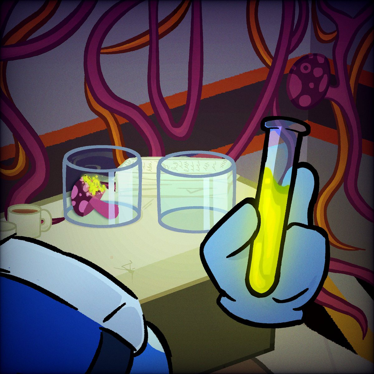 Sci_Labbrain's tweet photo. While taking a mental-break walk, i came across a weird  acidic liquid, dissolving one of the mushrooms-- a liquid that  i am positive that none of the plants can produce! 

Will update with more information later. :-) https://t.co/1YIh05QE4V