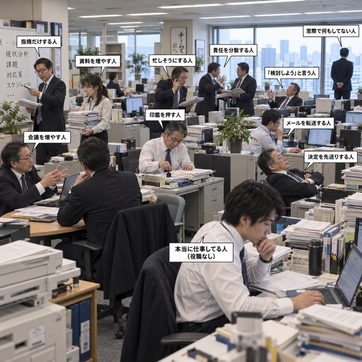 jungo_FanMarke's tweet photo. 組織を見てて思うこと　第3位

役職ばかり増えて、働いてる人は実は一人だけ https://t.co/4AiFU7NjPG