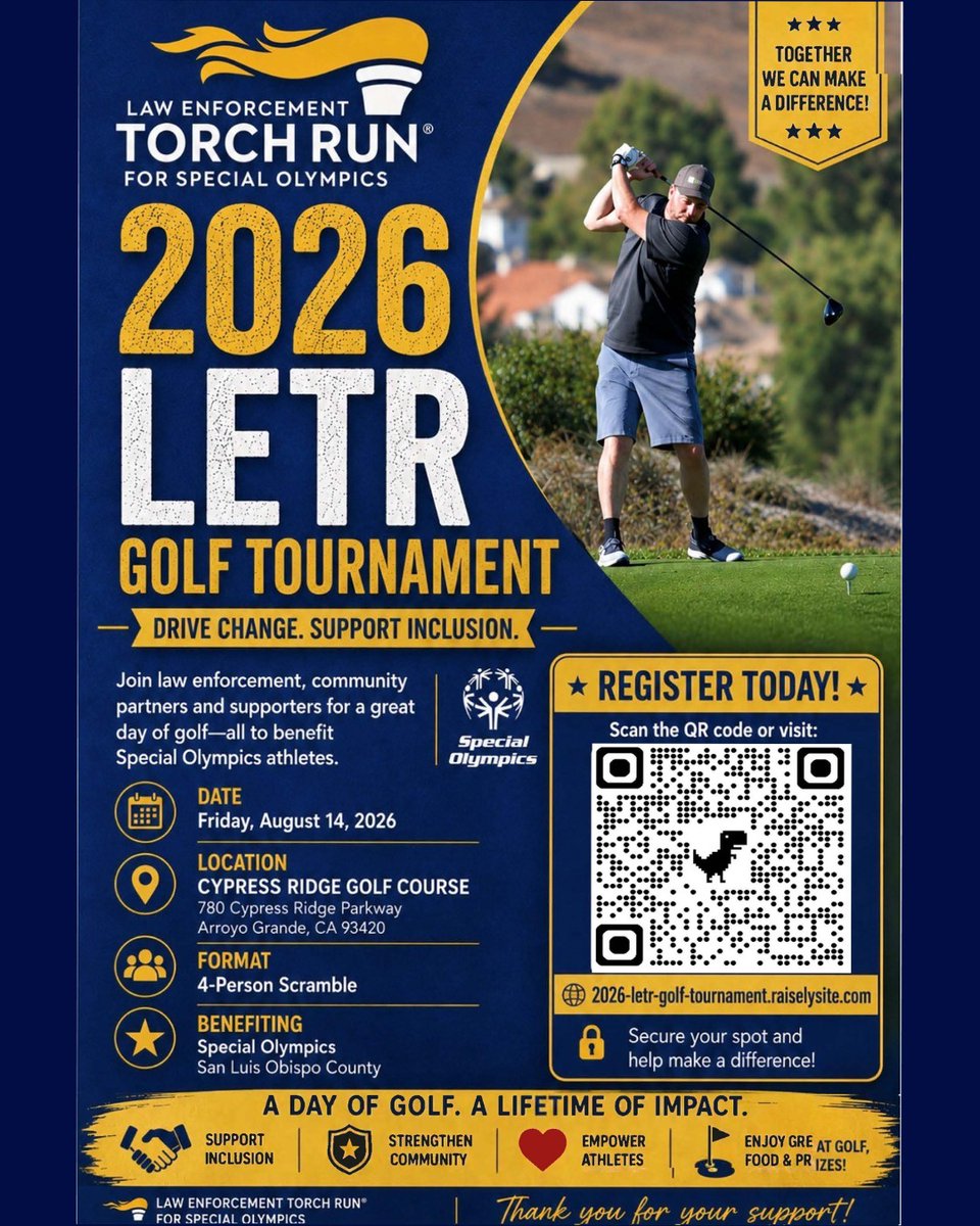MirayMk's tweet photo. We’re looking for a few more teams to play in the Law Enforcement Torch Run Golf Tournament. This event supports local Special Olympics athletes. Get your team signed up today. https://t.co/j1wTnMkEtC