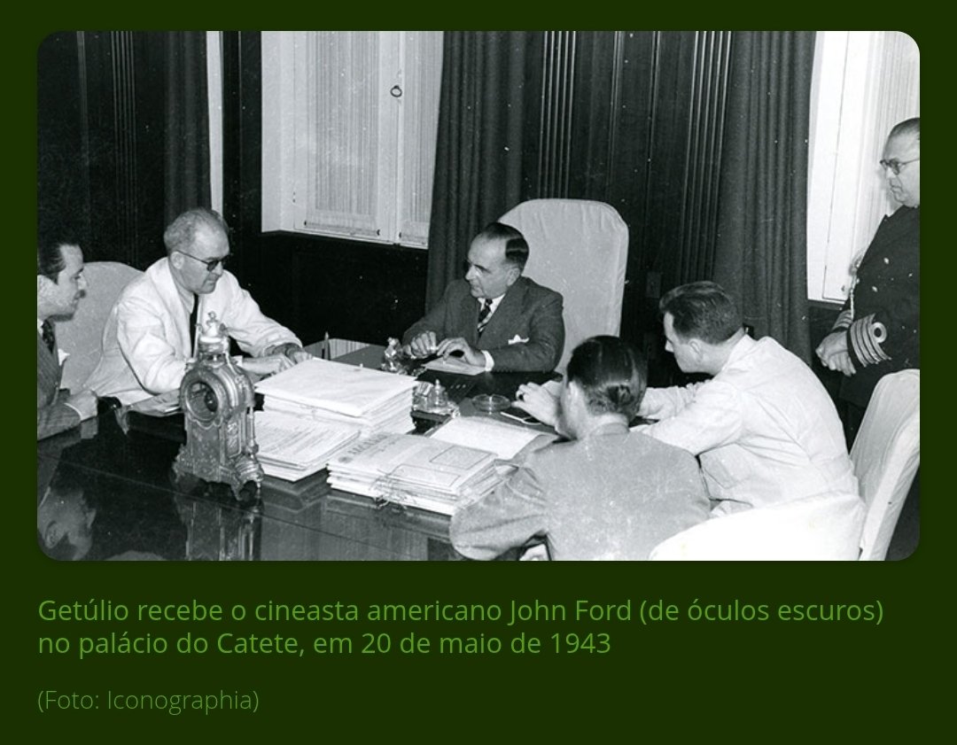 LuccaLeall's tweet photo. Não fazia ideia que o John Ford já havia vindo pro Brasil e, inclusive, se encontrou com Vargas. https://t.co/nzBItfRtWI
