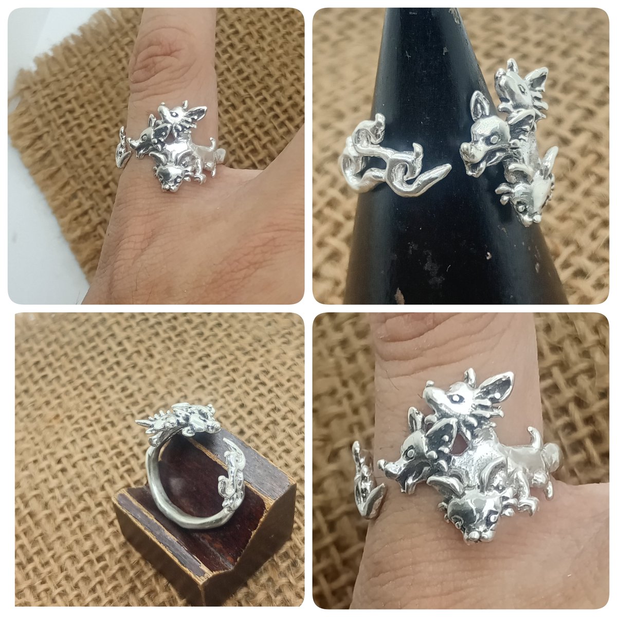 m2sicksilver's tweet photo. 「武器あります。」
新作の「炎を吐くケルベロス」リング造りました！チワワケルベロスが炎を吐くリングです🔥🐕️🐕️🐕️ https://t.co/F7alP62lYB